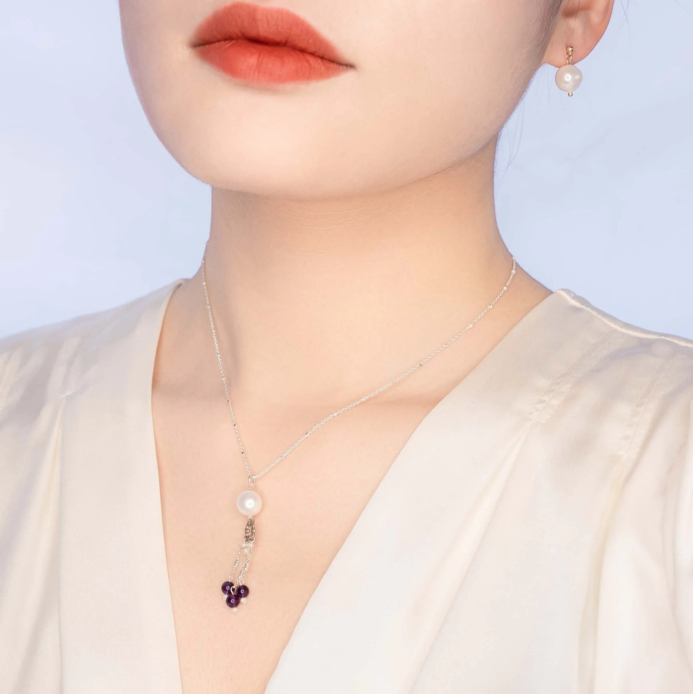 Pearl and Turquoise Tassel Necklace