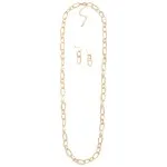 Pearl Chain Link Necklace Set