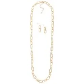 Pearl Chain Link Necklace Set
