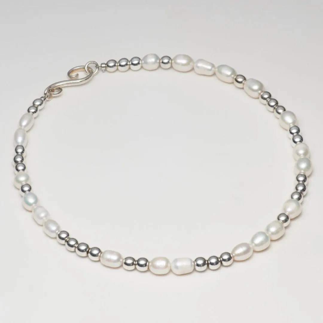 Pearl silver ball Necklace