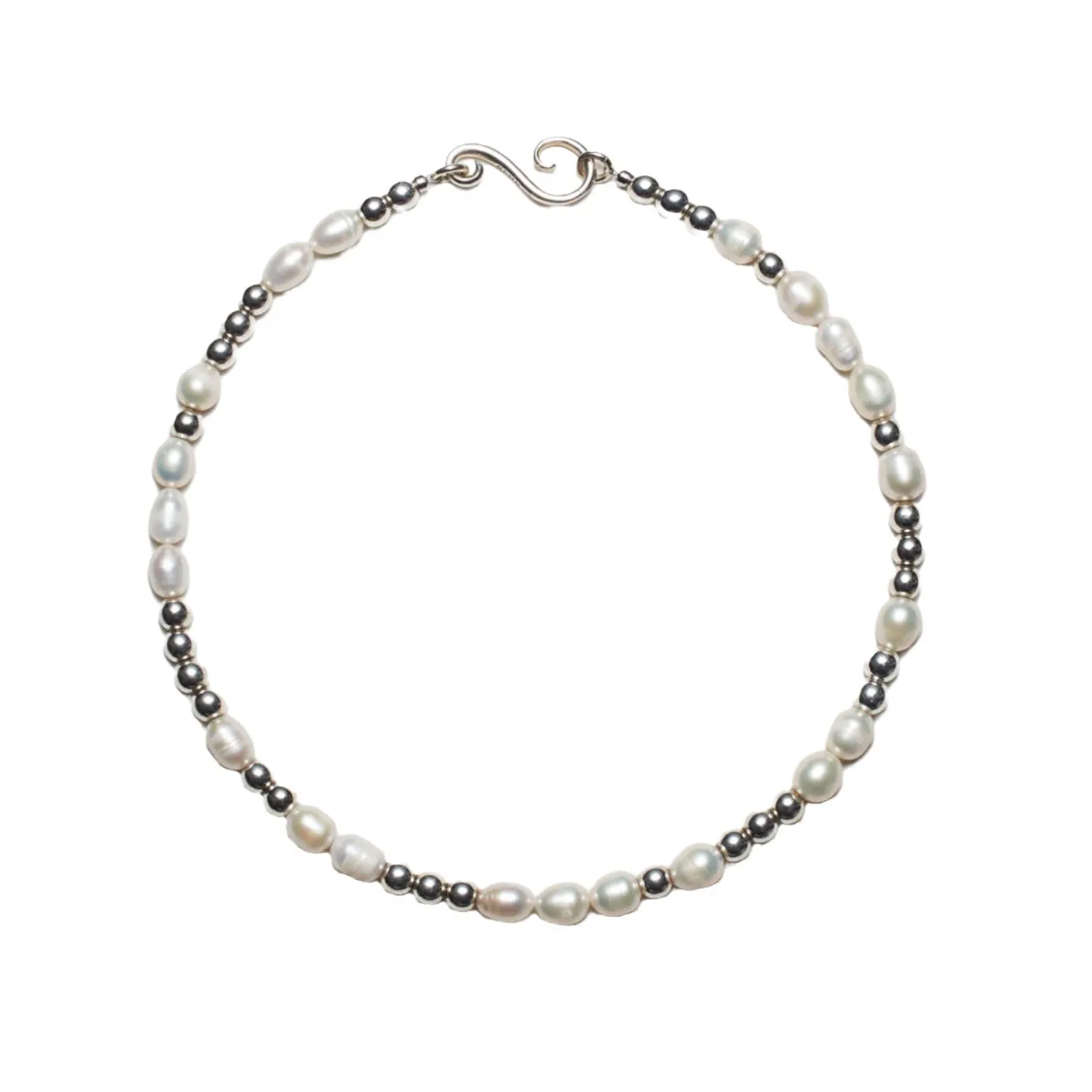 Pearl silver ball Necklace