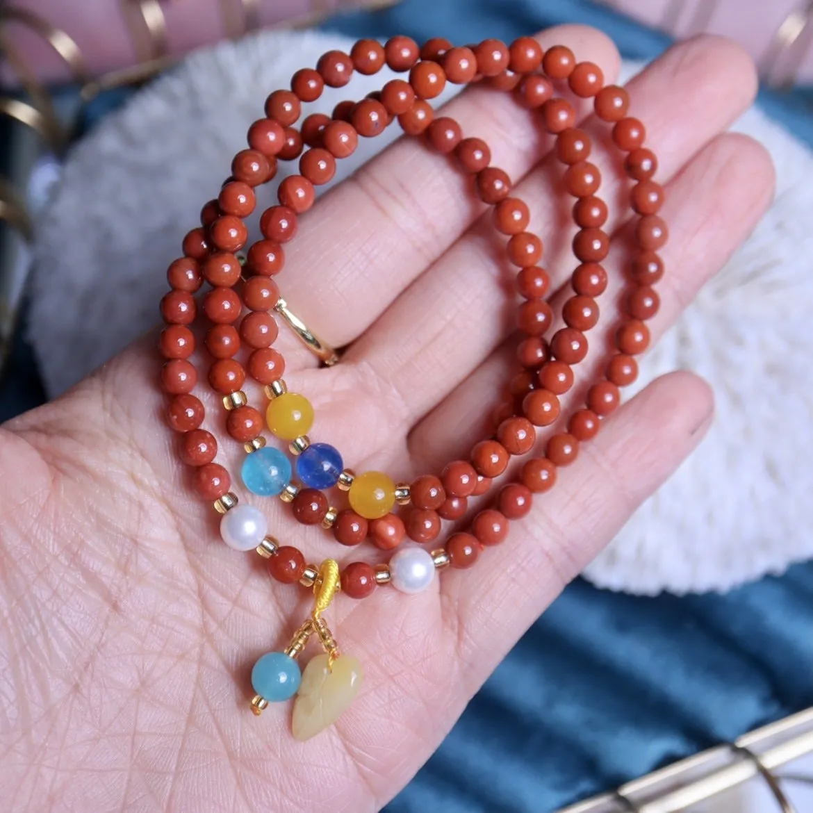 Pendant Ethnic Style Nanhong Multi-circle Men's And Women's Bracelet