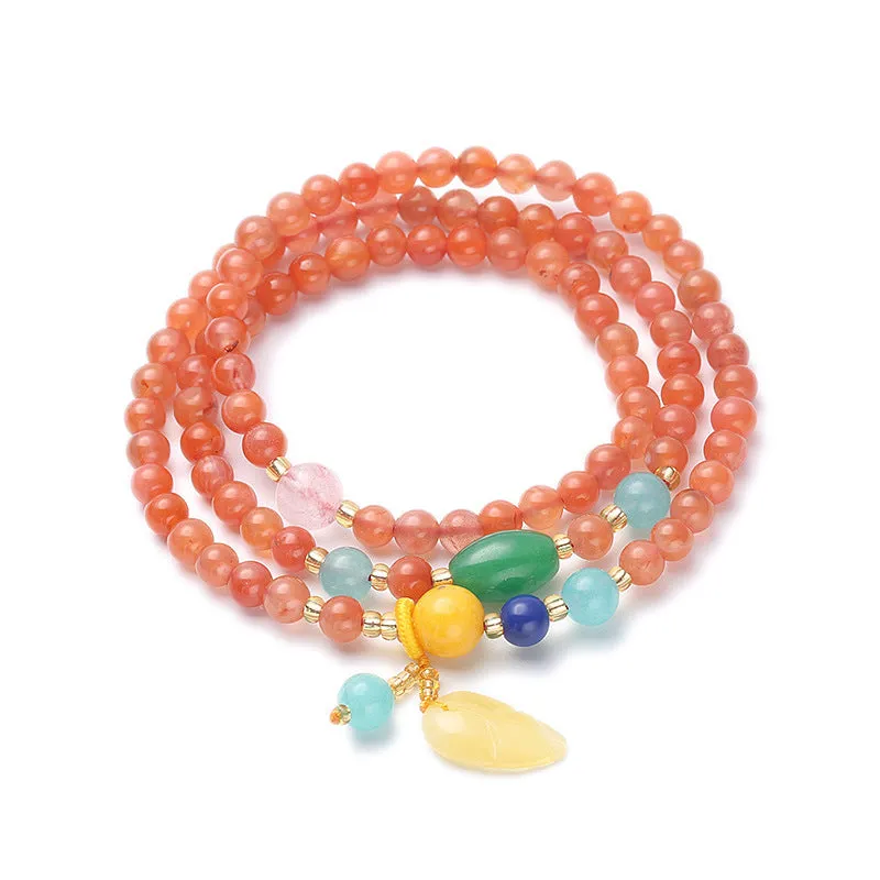 Pendant Ethnic Style Nanhong Multi-circle Men's And Women's Bracelet