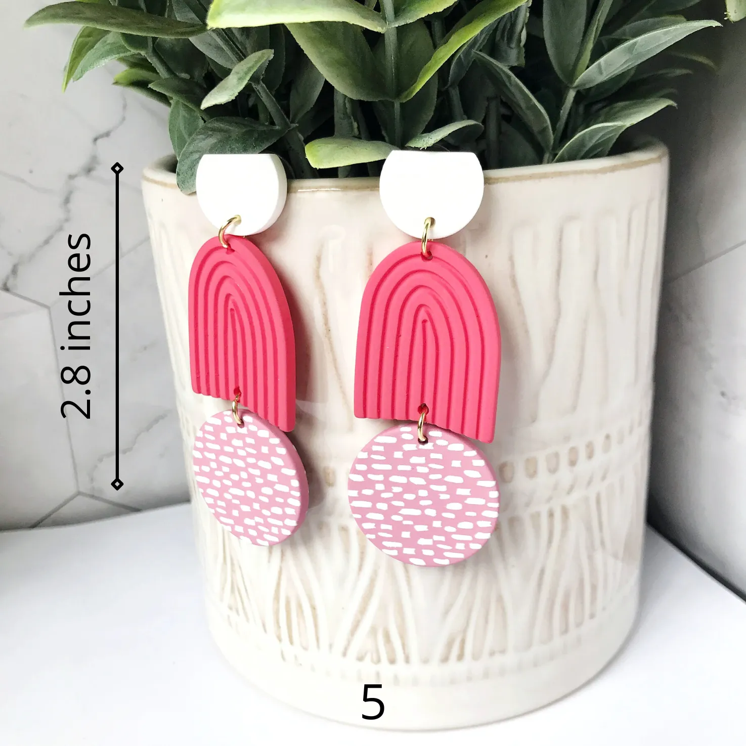 Perfectly Classy Acrylic and Clay Dangle Earrings