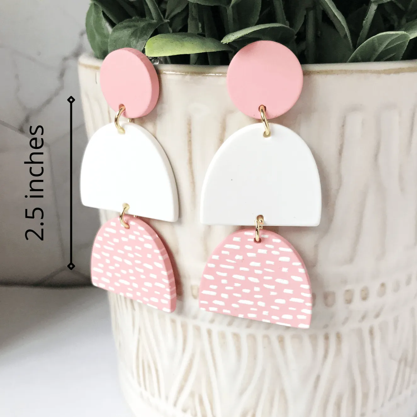 Perfectly Classy Acrylic and Clay Dangle Earrings
