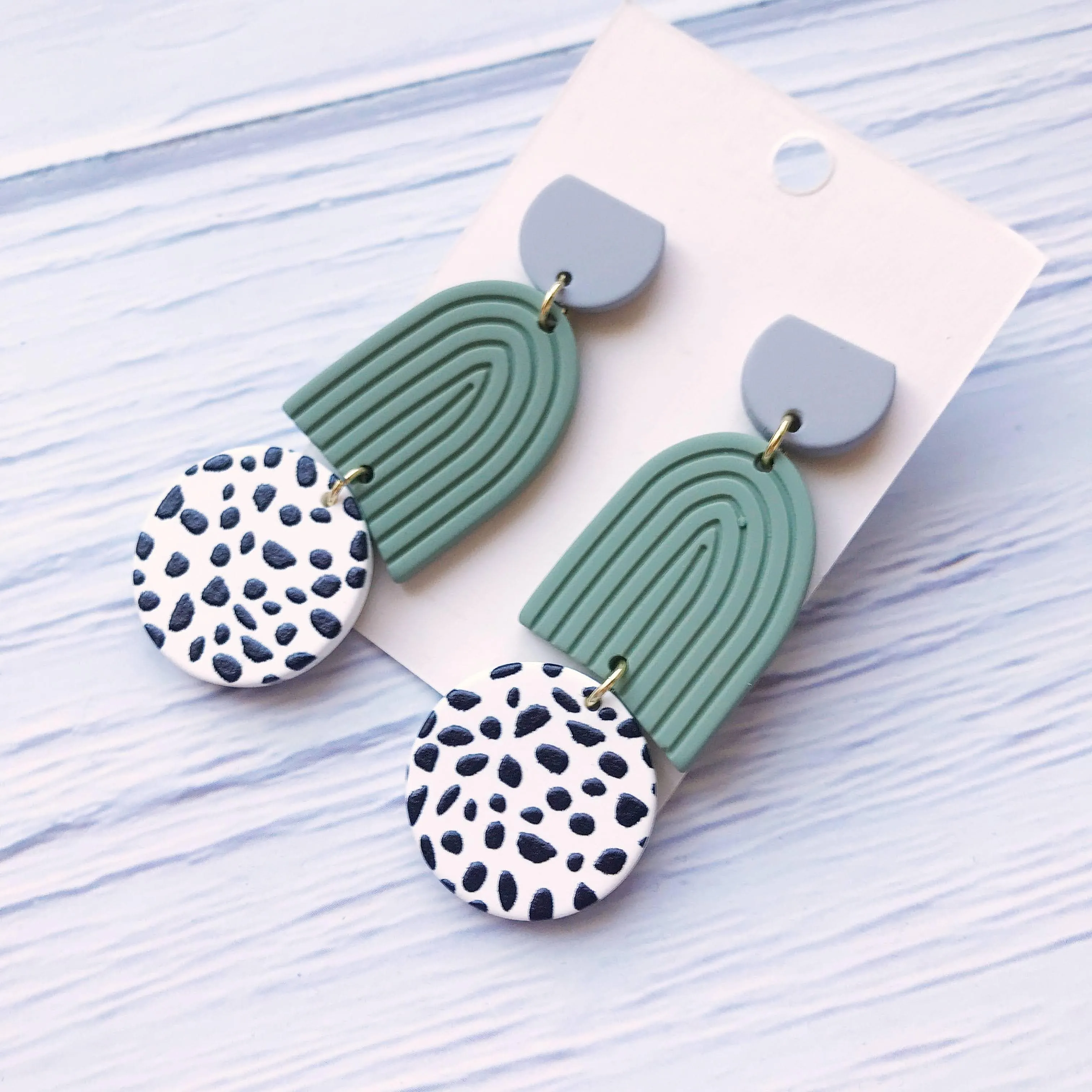Perfectly Classy Acrylic and Clay Dangle Earrings