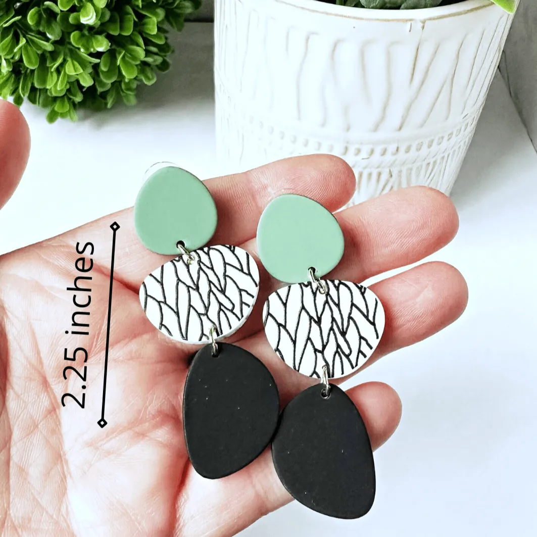 Perfectly Classy Acrylic and Clay Dangle Earrings
