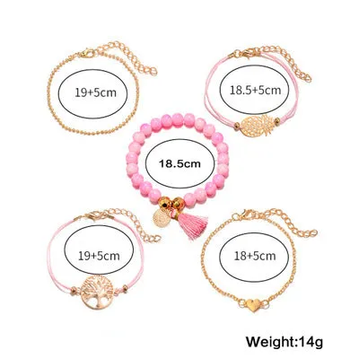 Pineapple Heart Coconut Fringe Bracelet