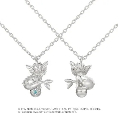 [Pokémon]Vaporeon & Pokéball necklace K18 white gold