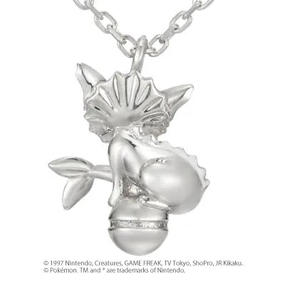 [Pokémon]Vaporeon & Pokéball necklace K18 white gold