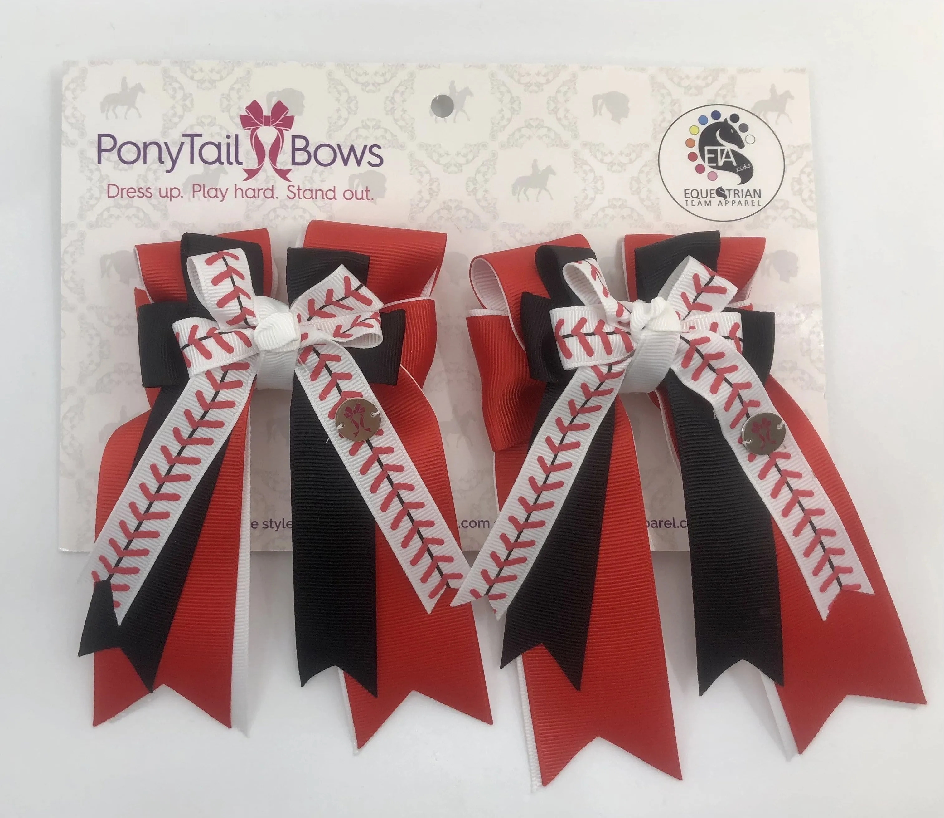 PonyTail Bows- Baseball
