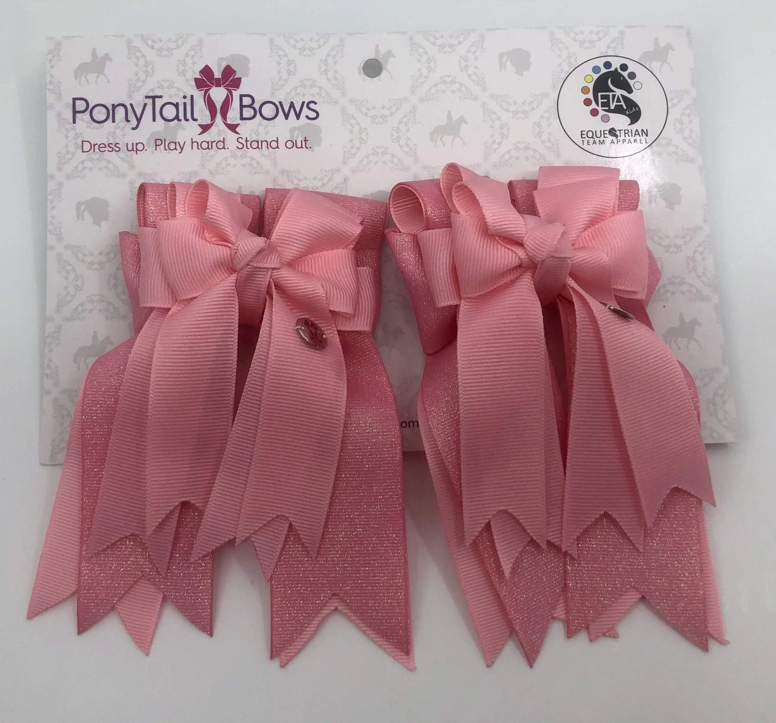 PonyTail Bows- Bubble Gum Solid