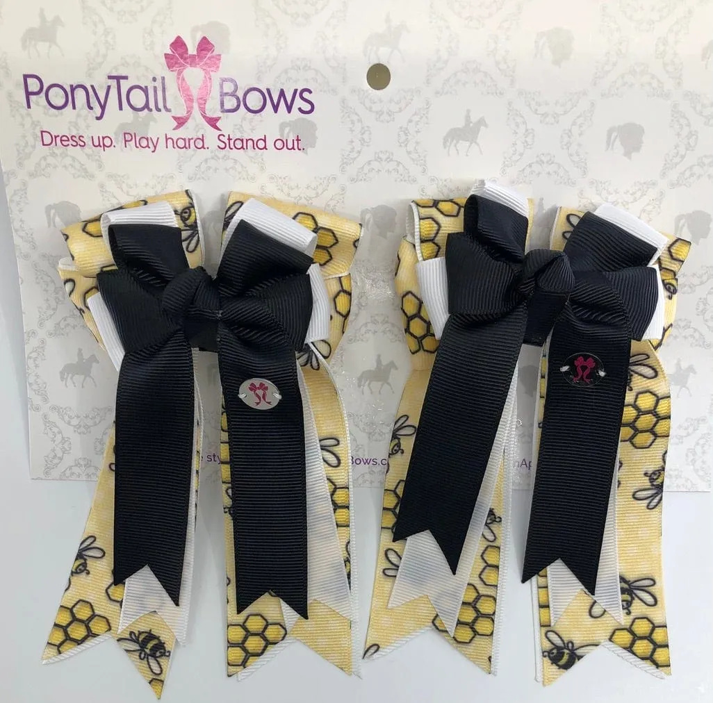 PonyTail Bows- Bumble Bees