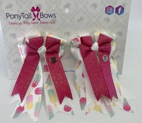 PonyTail Bows- Hot Pink Popsicle