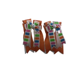 PonyTail Bows- Orange Sickle