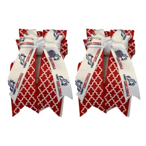 PonyTail Bows-PF Red Quatrefoil Show Bows