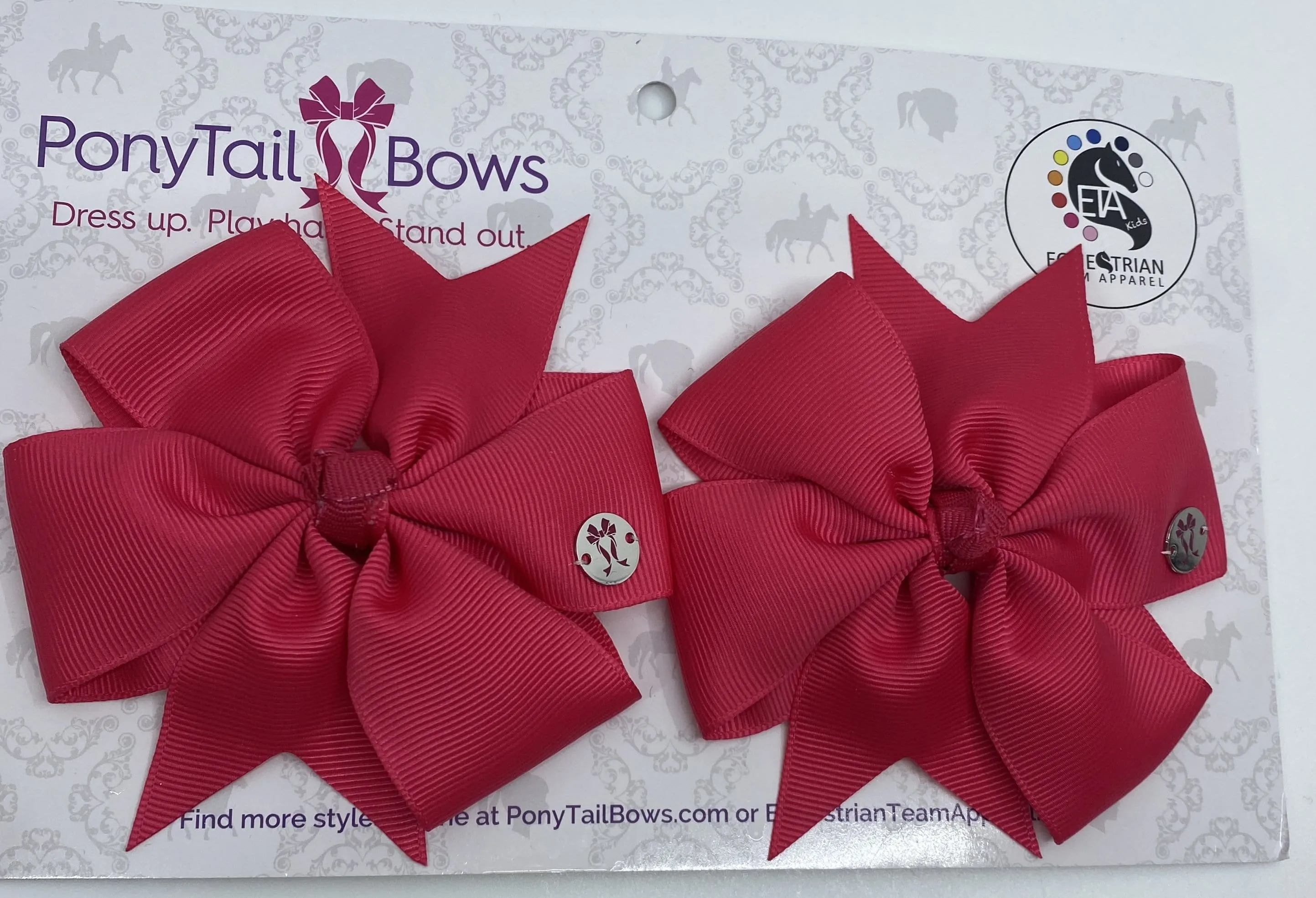 PonyTail Bows- Pinwheel Hot Pink