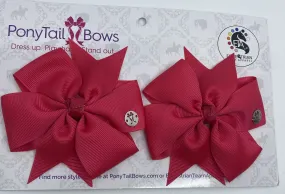 PonyTail Bows- Pinwheel Hot Pink