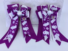 PonyTail Bows- Purple Boo