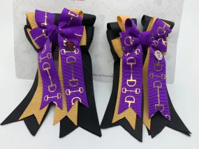 PonyTail Bows- Purple Glitz Bits