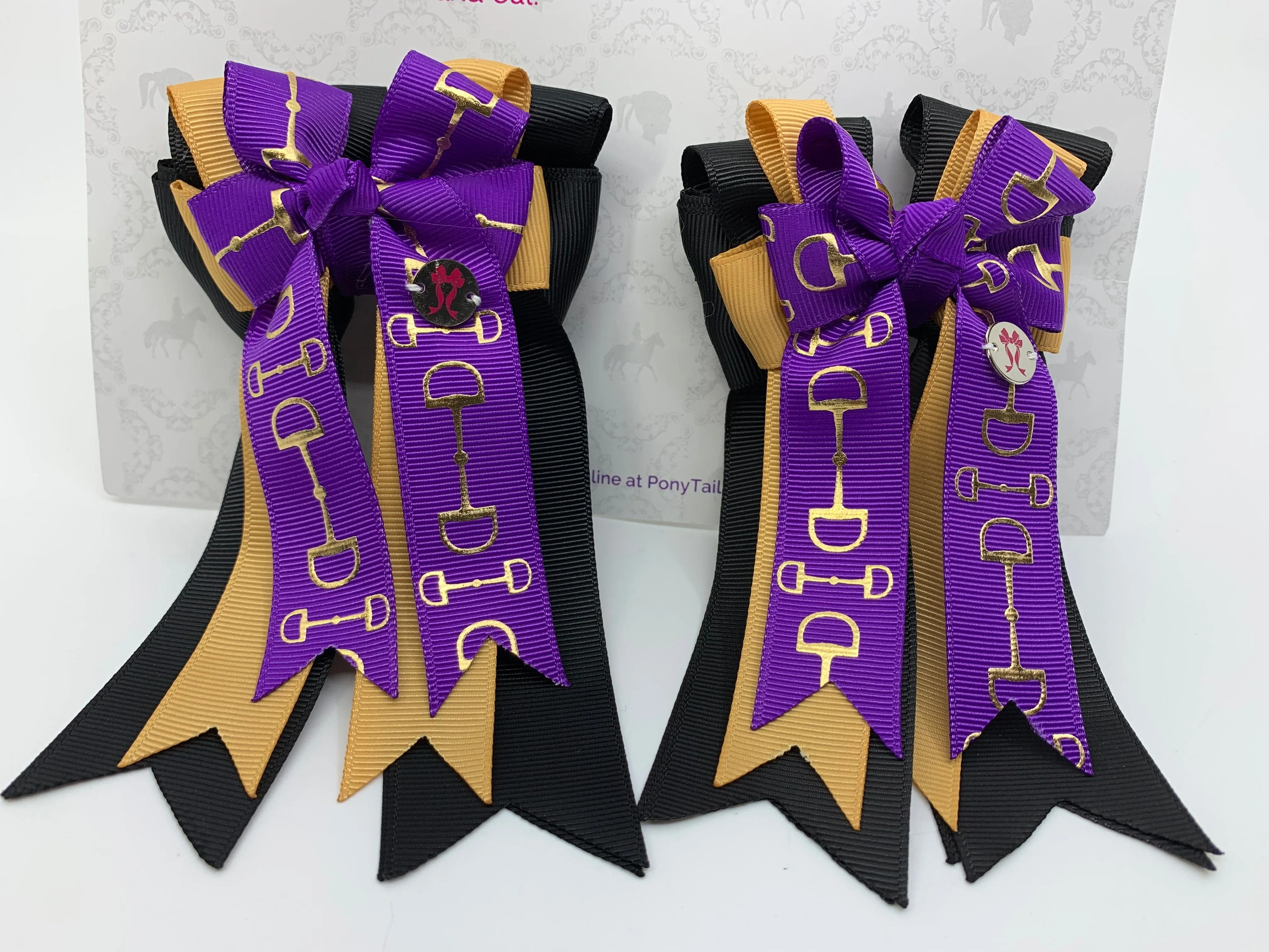 PonyTail Bows- Purple Glitz Bits