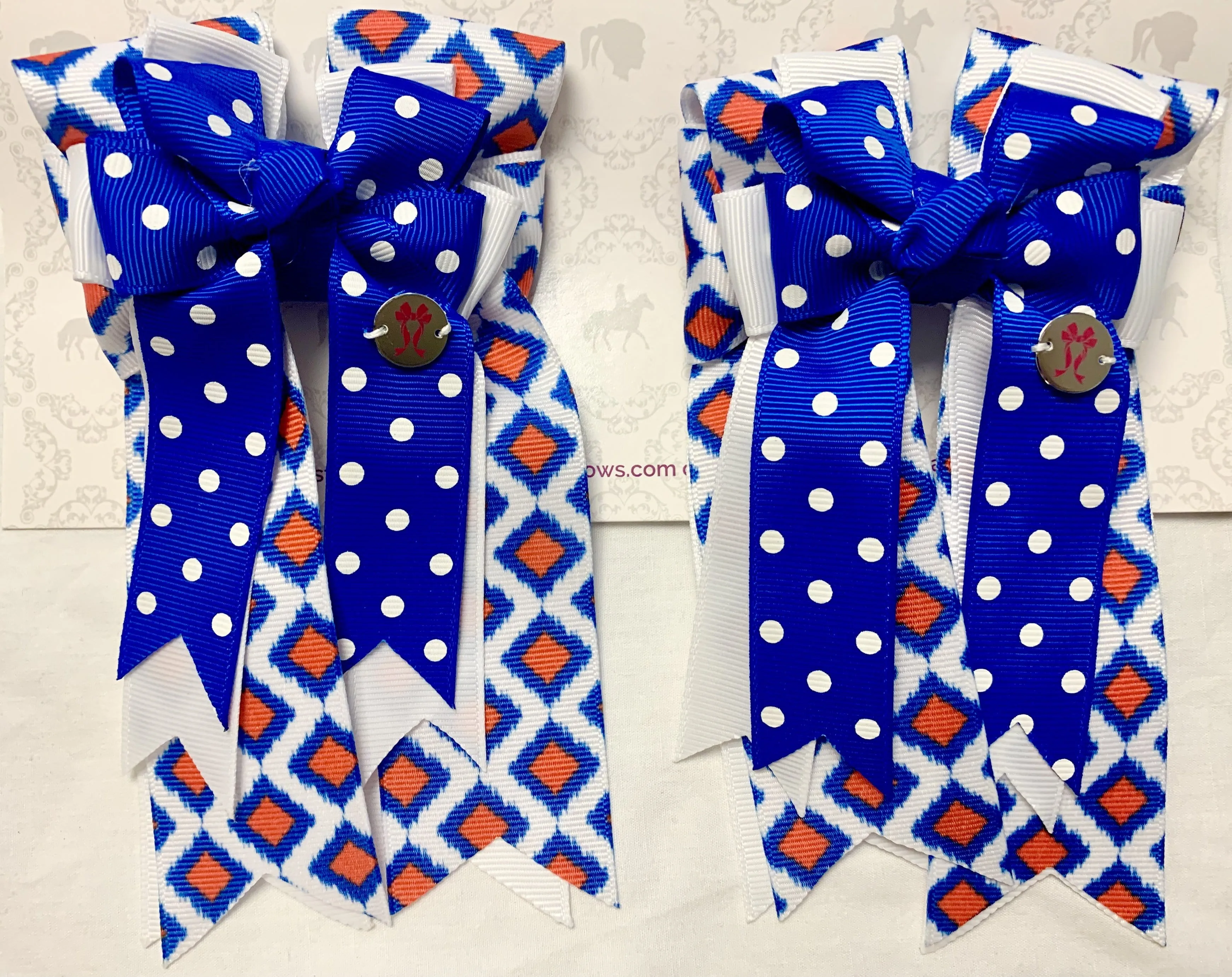 PonyTail Bows- Royal Diamonds