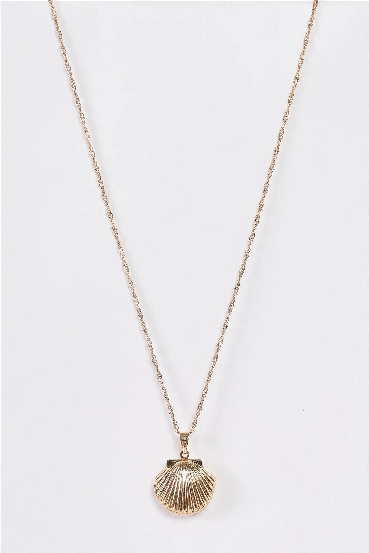"Mermaid Treasure" Shell Clasp Medallion Chain Necklace