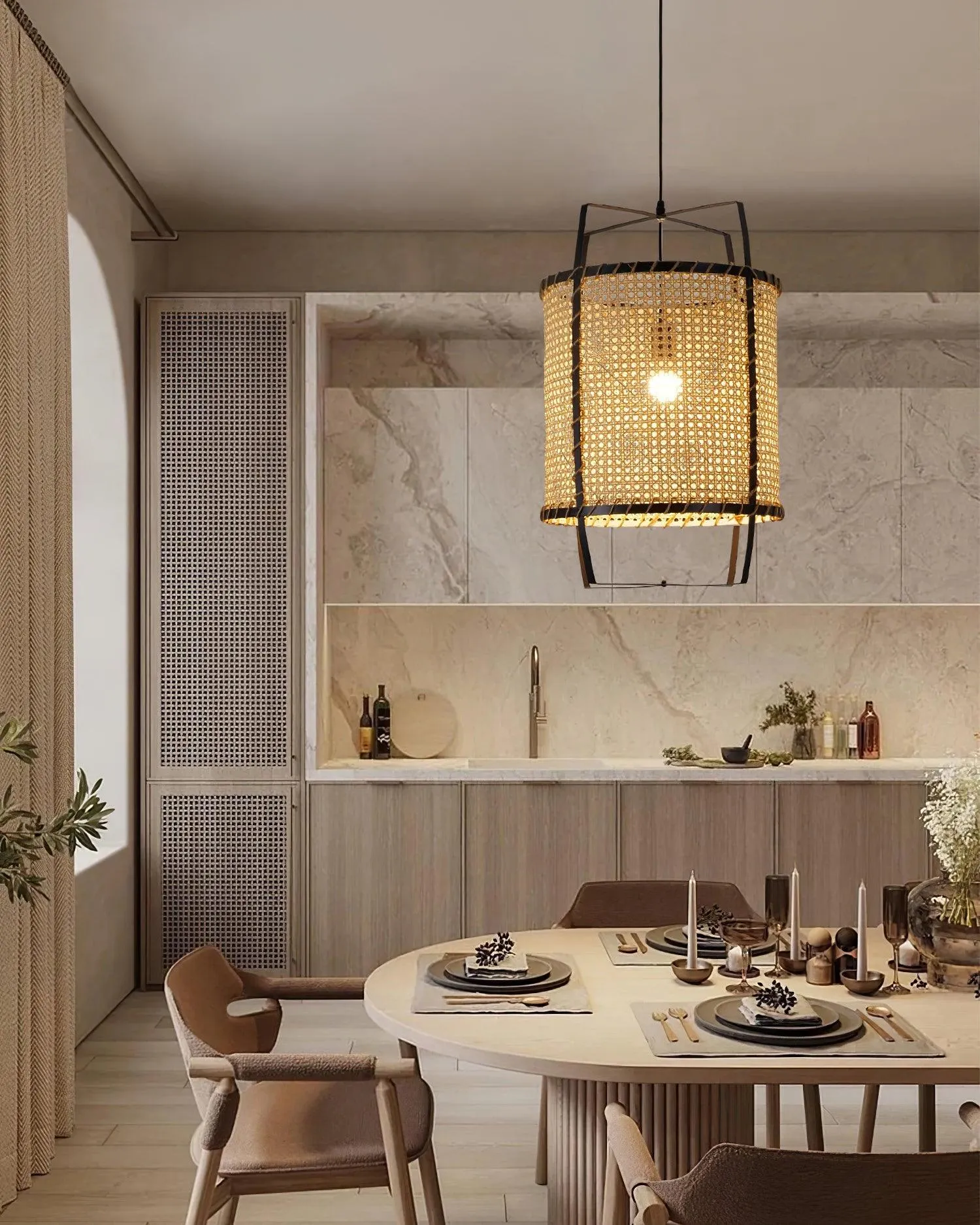 Rattan Meyda Pendant Lamp