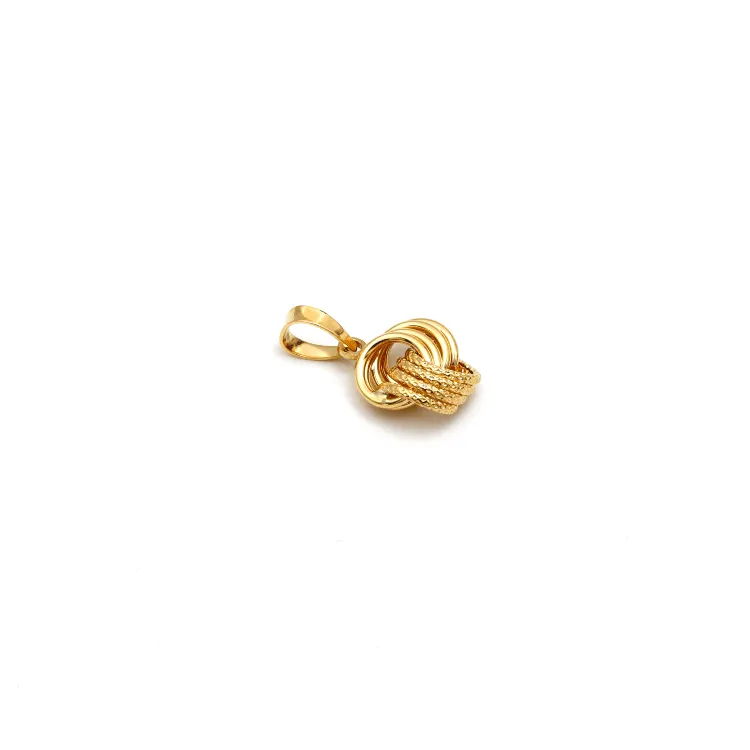 Real Gold 4 Ring Small Twisted Pendant 9809 P 1923