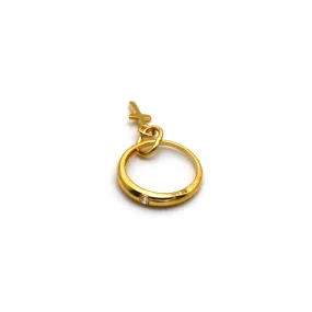 Real Gold Plain Round Dangler Cross Pendant 0418 P 1795