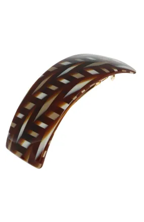 Rectangle Volume Barrette - Saddle