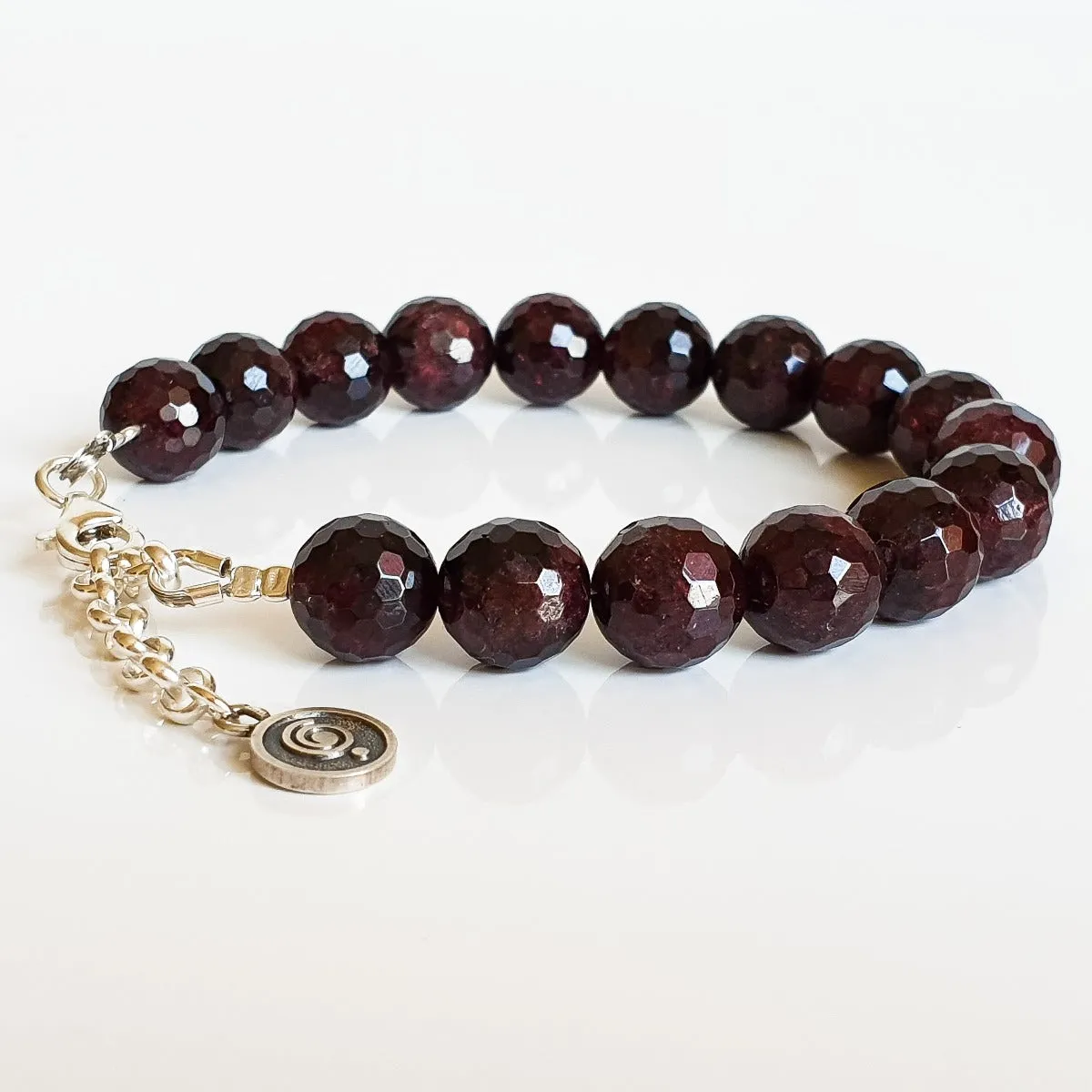 Red Garnet Silver Bracelet for Women "Vitality"