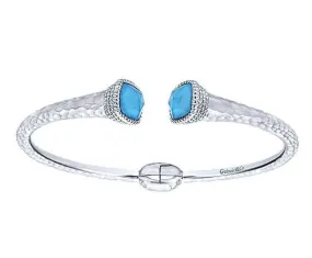 Rock Crystal & Turquoise Bangle