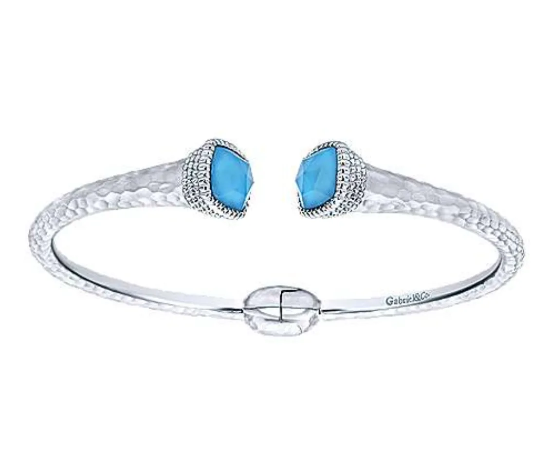 Rock Crystal & Turquoise Bangle