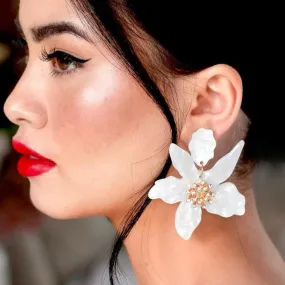Romantic White Flower Earrings