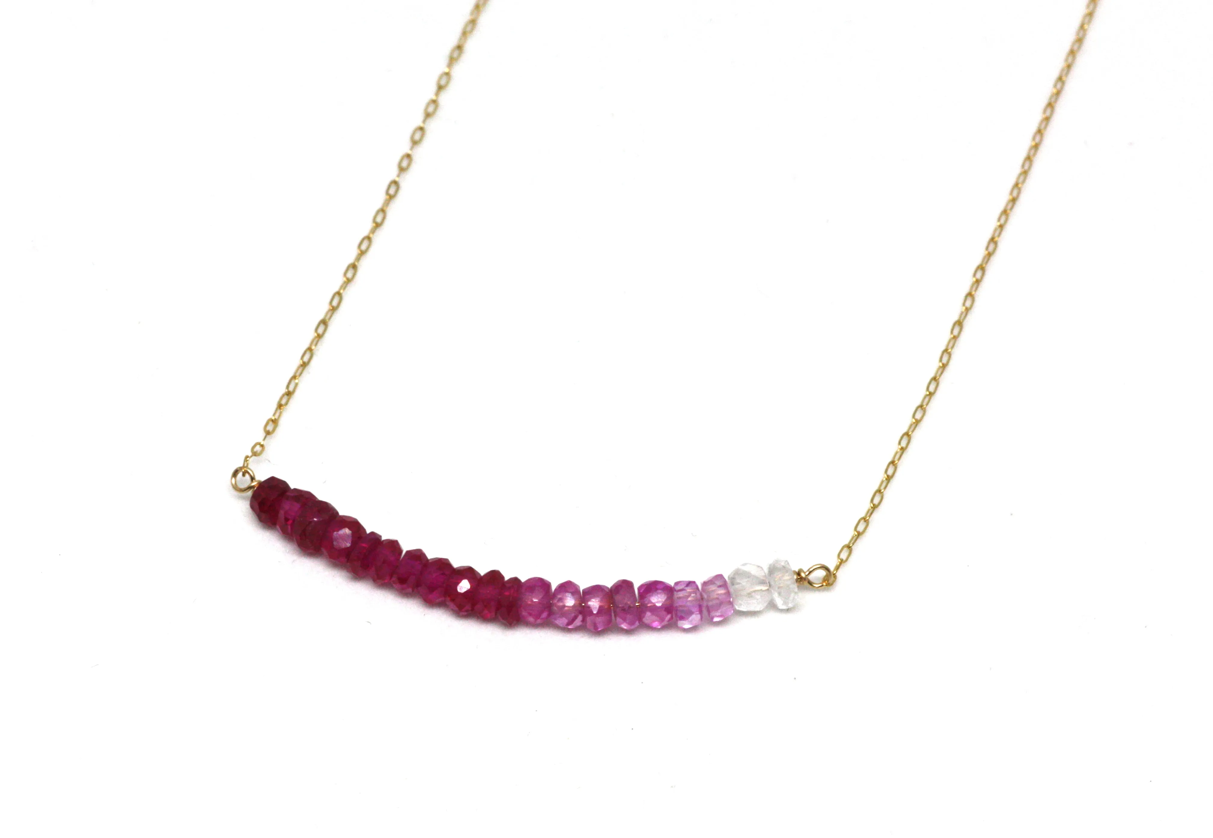 Ruby Ombré Bar Necklace