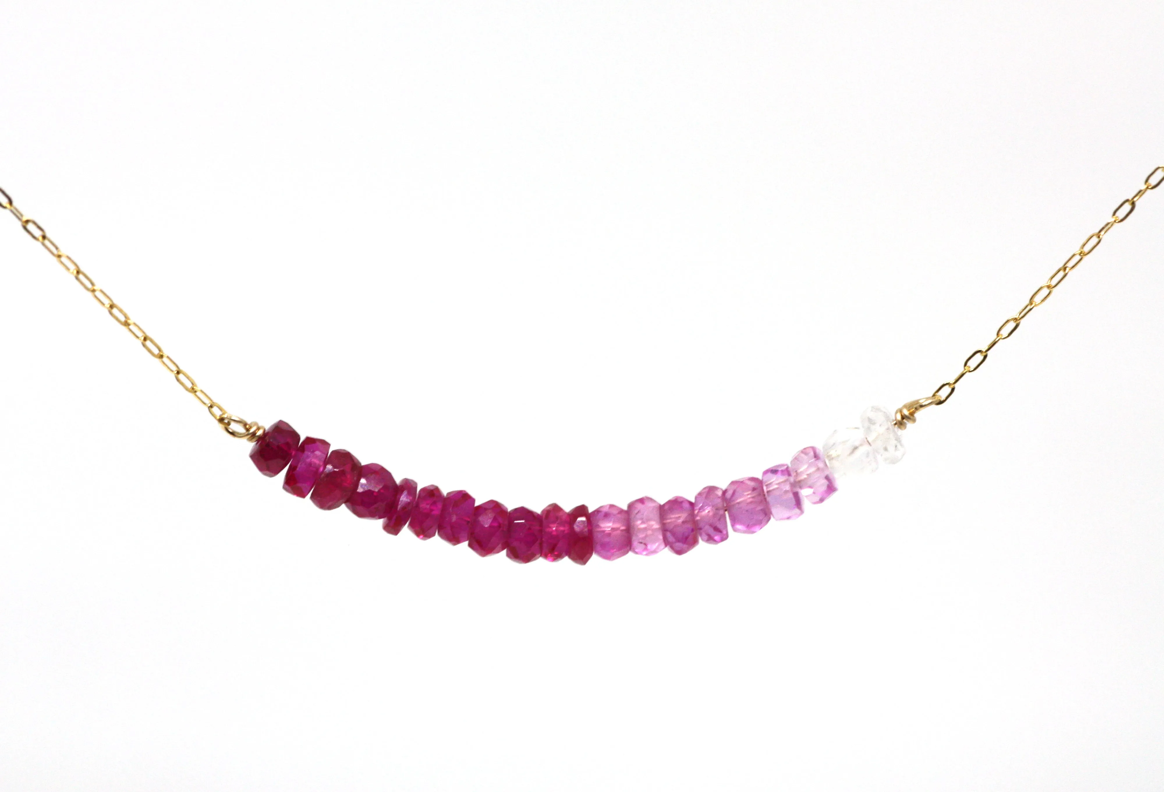 Ruby Ombré Bar Necklace