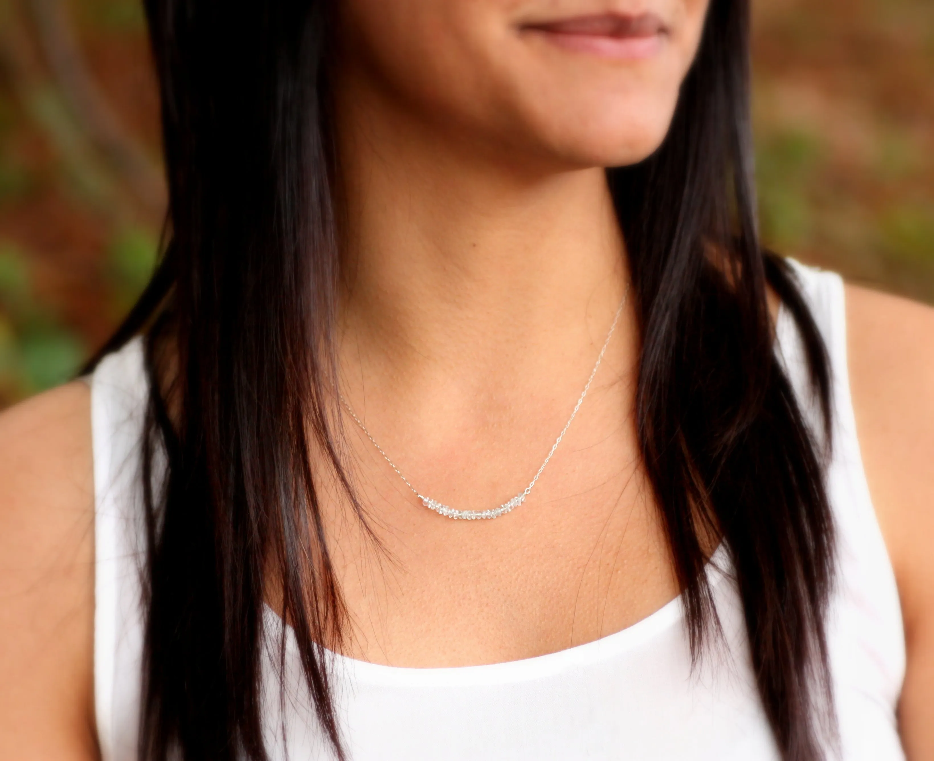 Ruby Ombré Bar Necklace