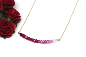 Ruby Ombré Bar Necklace