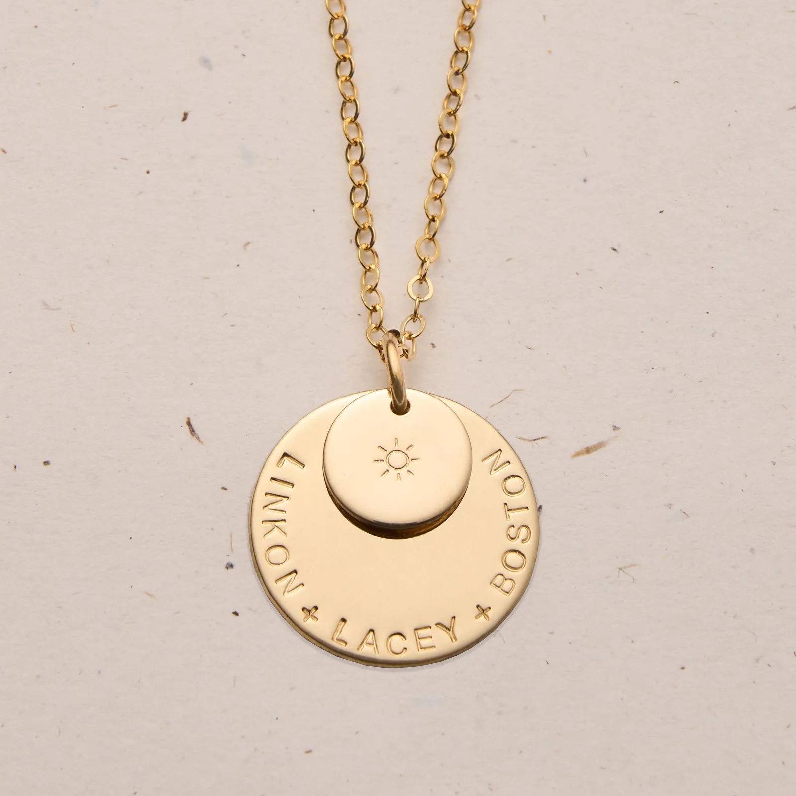 Saffron • Extra Large & Small Stacking Pendant Necklace
