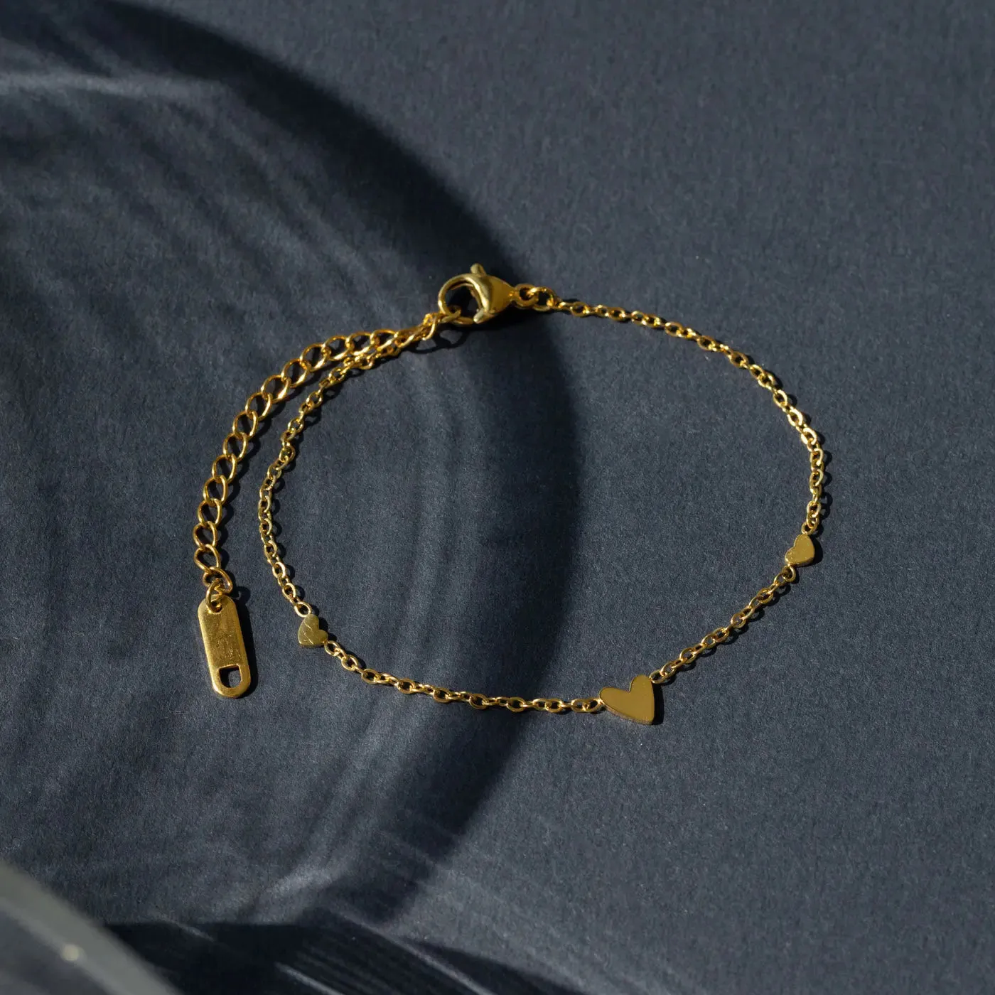 Sarah - 3 Small Hearts Bracelet Stainless Steel