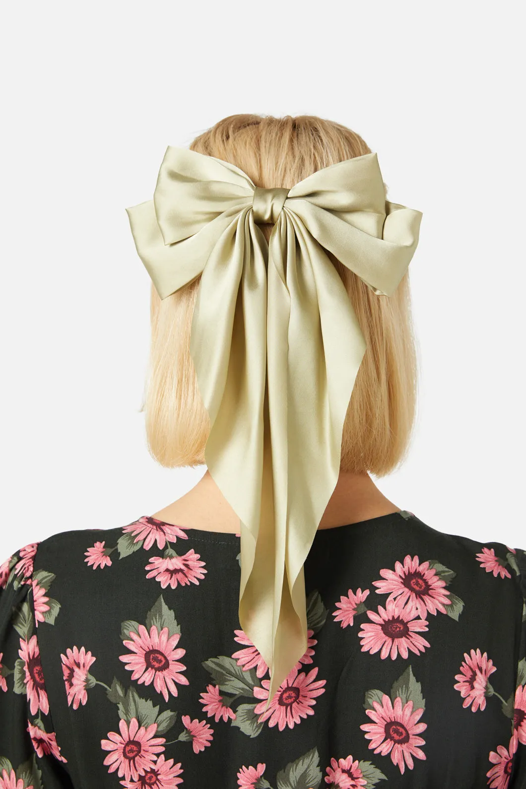Satin Barrette Bow Clip