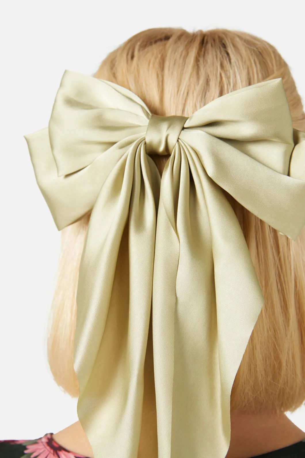 Satin Barrette Bow Clip