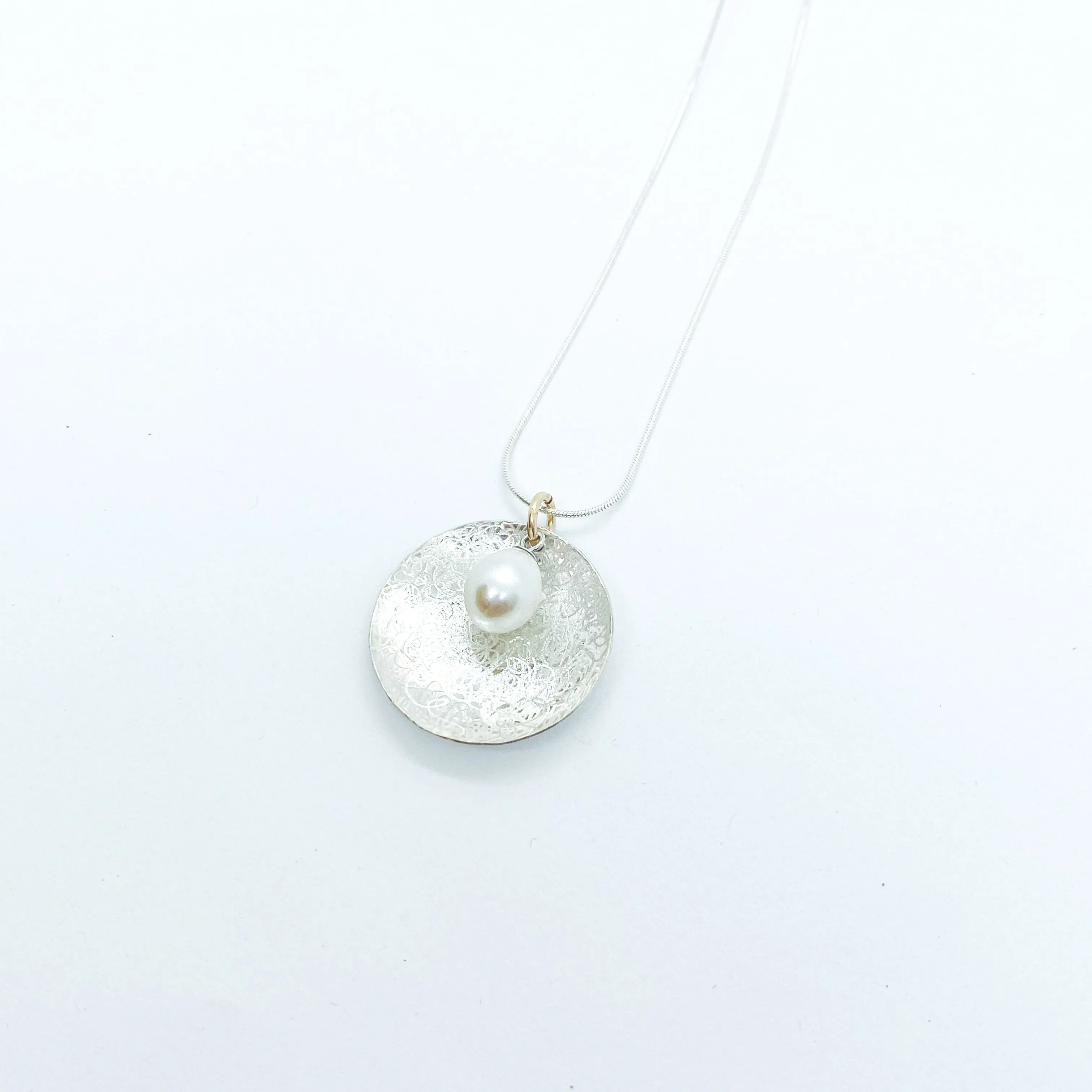 Scribbled Disc Necklace