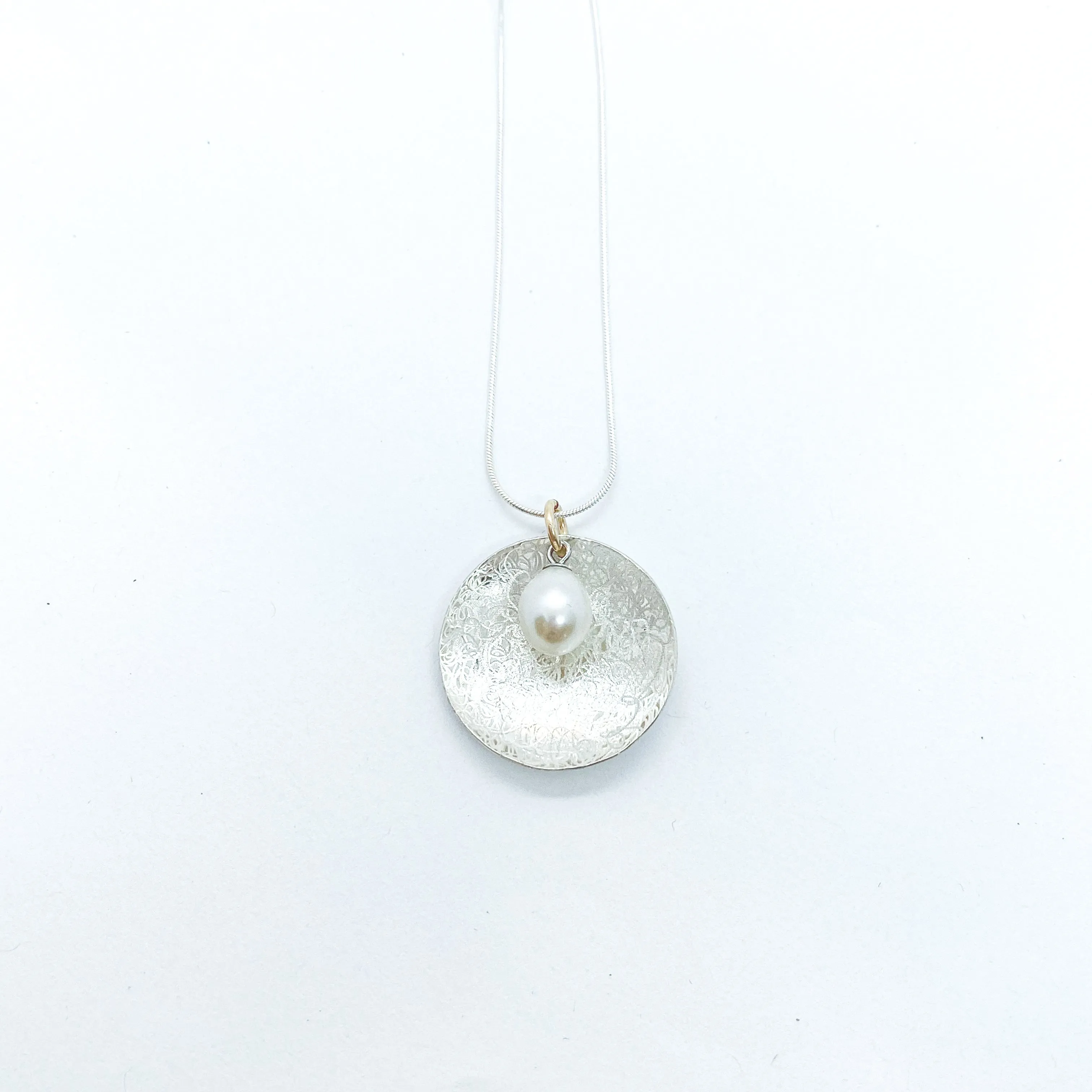 Scribbled Disc Necklace