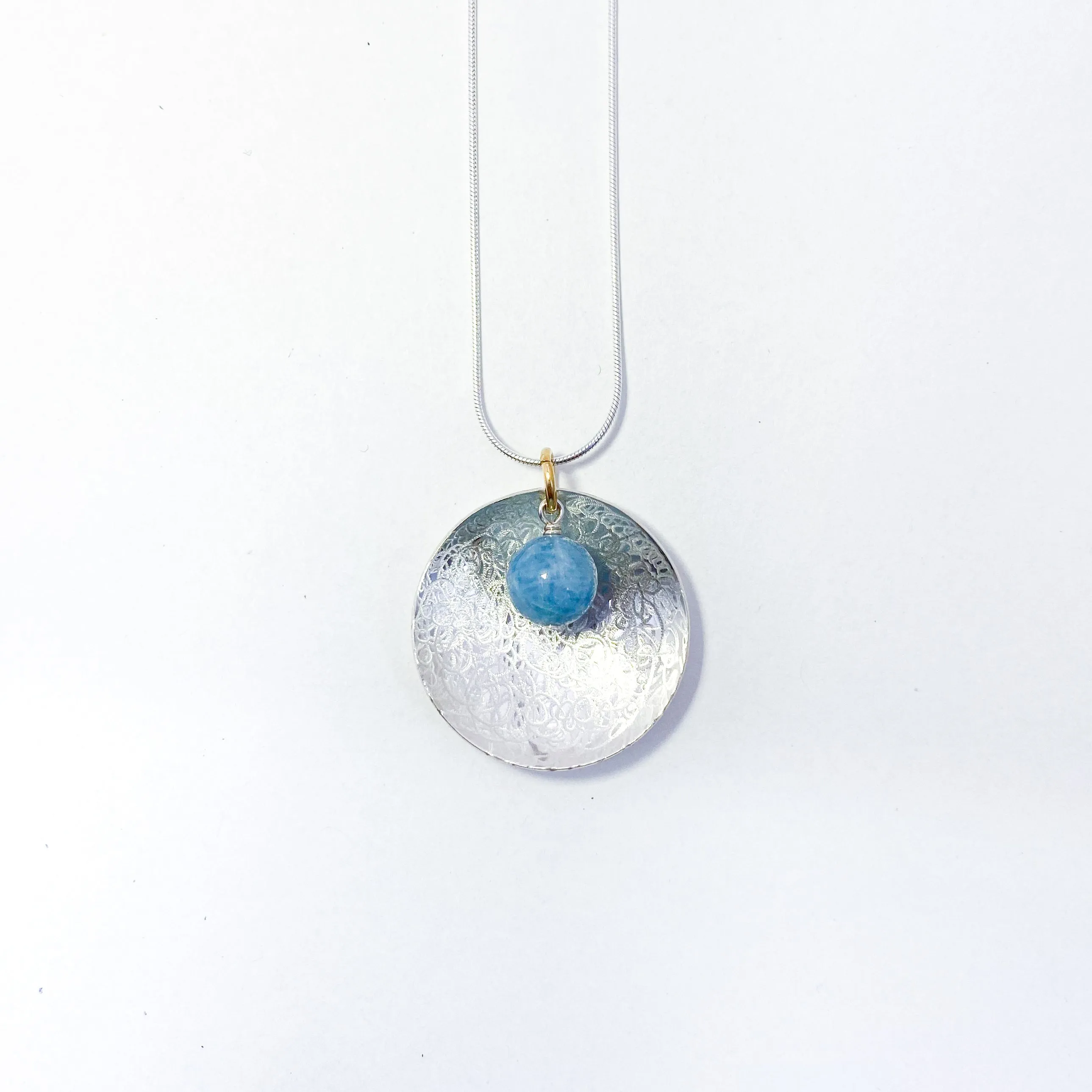Scribbled Disc Necklace