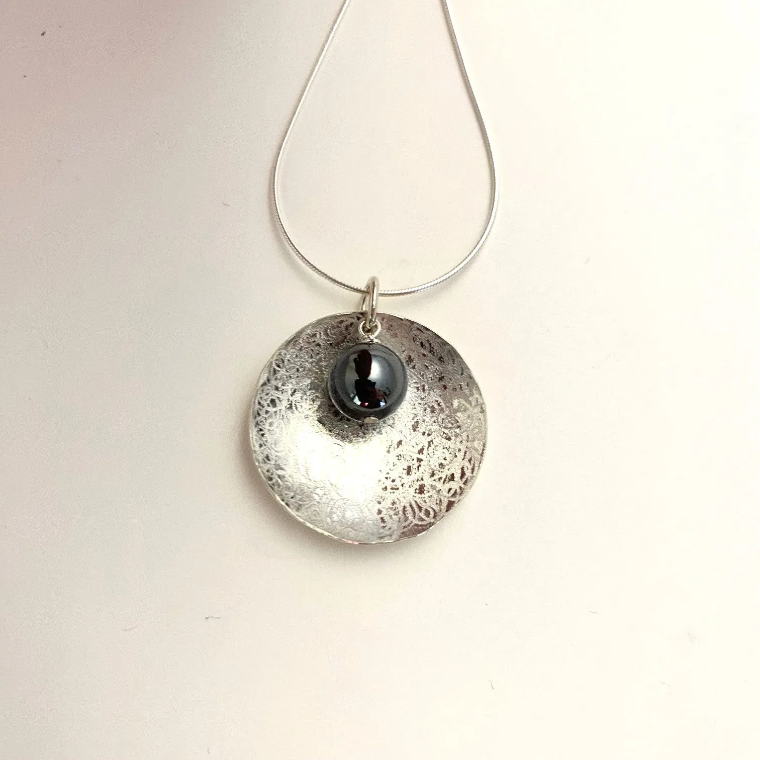 Scribbled Disc Necklace