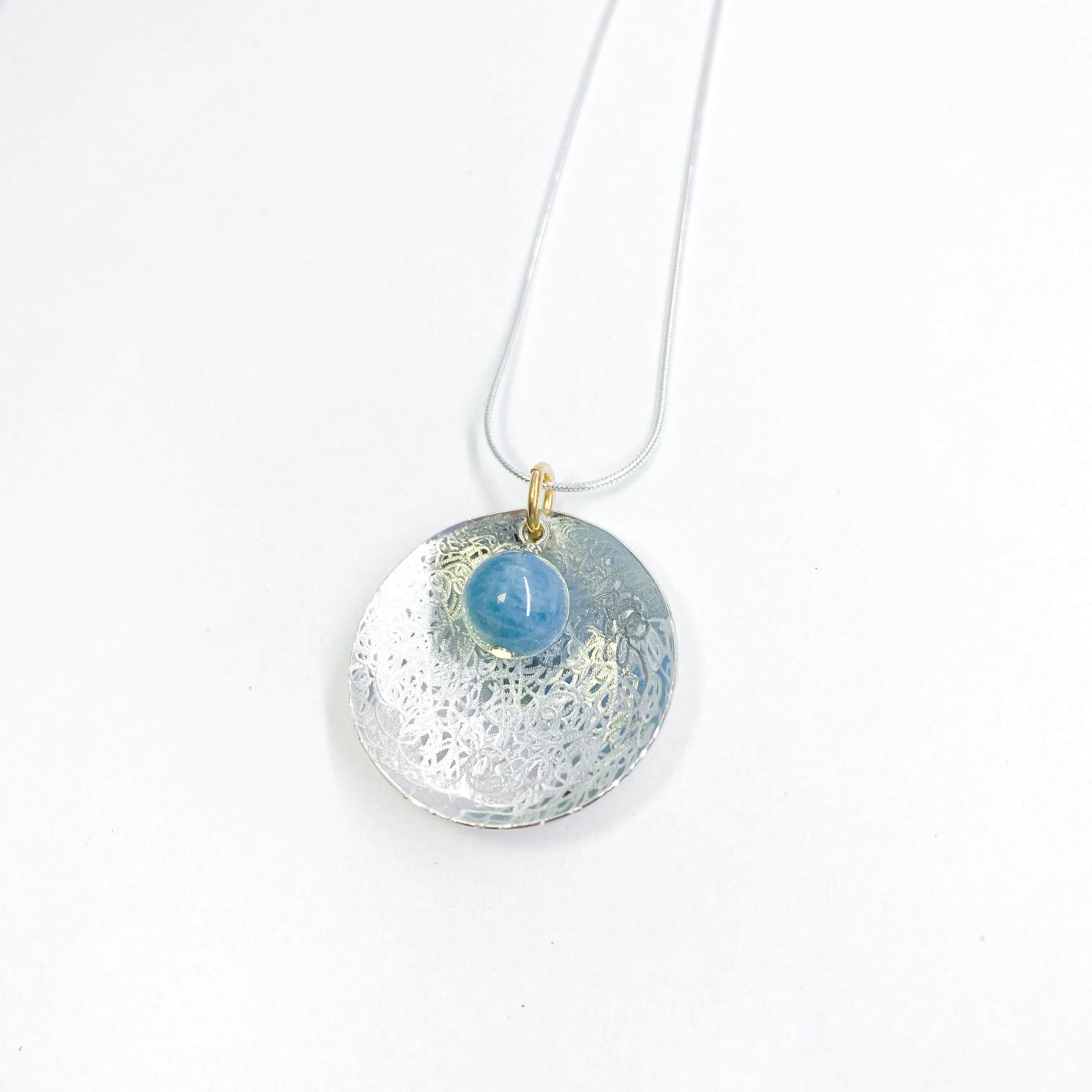 Scribbled Disc Necklace