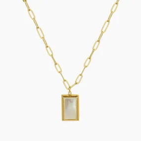 Shell Square Pendant Necklace