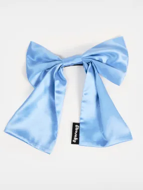 Silk Bow Barrette: Blue
